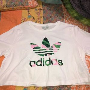 NEVER WORN CROPPED ADIDAS TOP✨🌴
